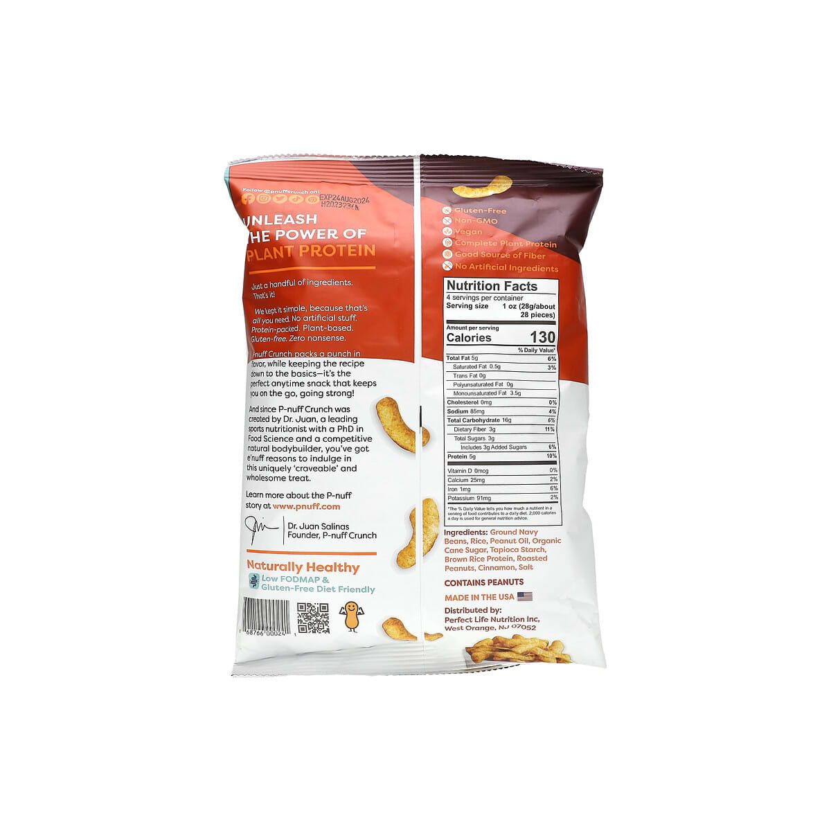 P-Nuff, Crujientes, Bocadillos de Cacahuate, Canela, 4 oz - Imagen 3