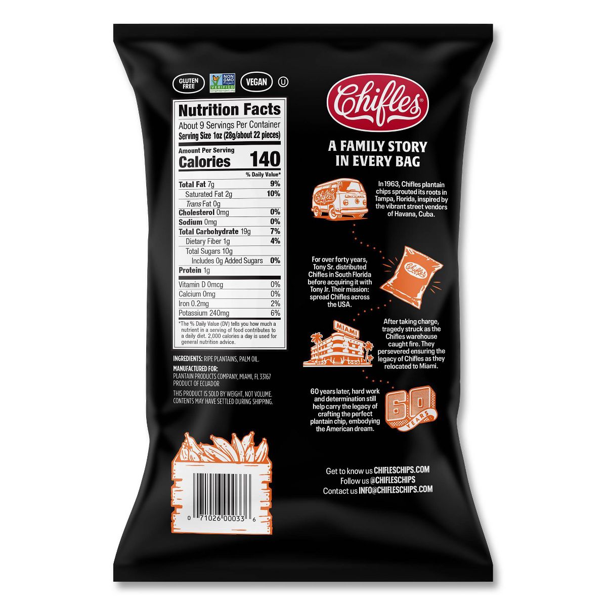 Chifles Maduritos Chips de Plátano Dulce - 9 oz - Imagen 3
