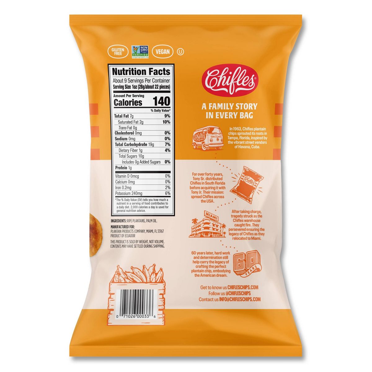 Chifles Maduritos Chips de Plátano Dulce - 9 oz - Imagen 4