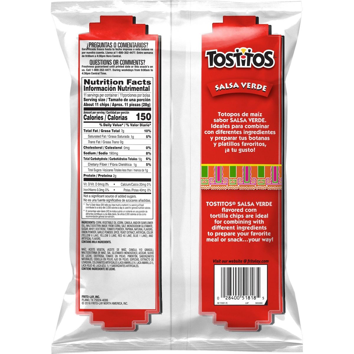 Tostitos Totopos Salsa Verde - 11 oz - Imagen 3