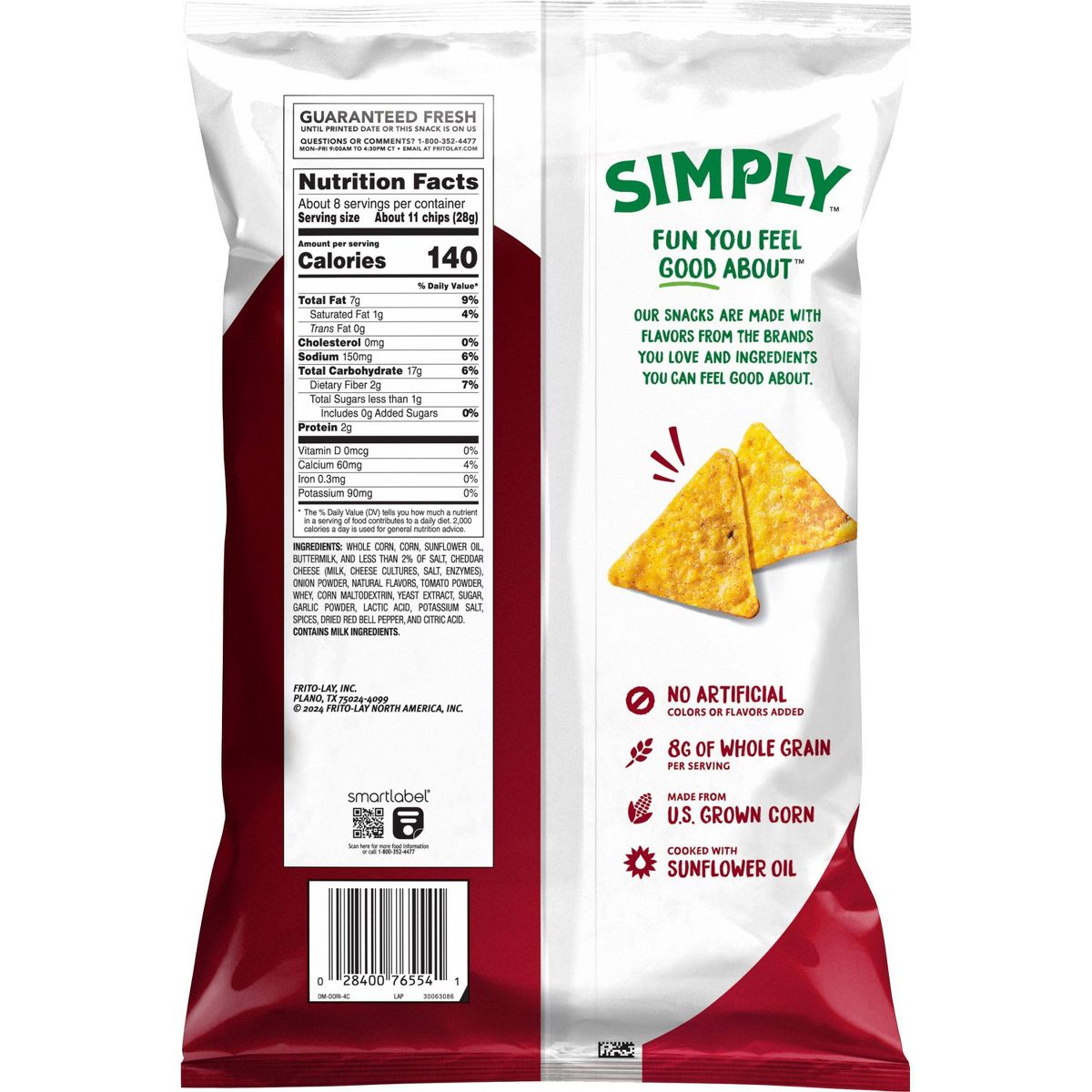 Totopos Simply Nacho Doritos White Cheddar - 7.5 oz - Imagen 3