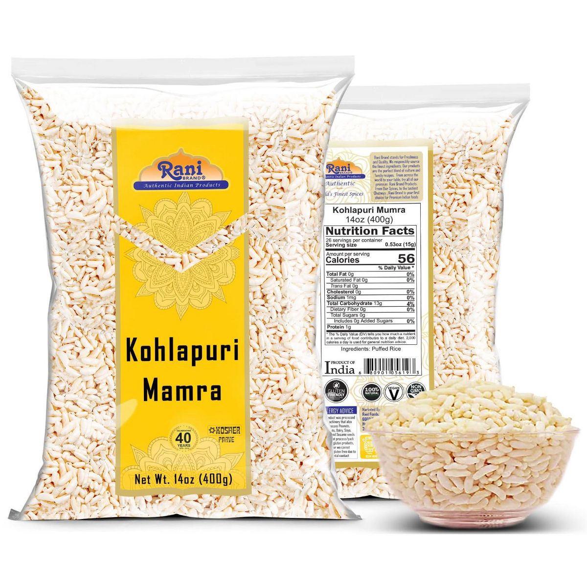 Rani Brand Auténticos Alimentos de la India | Mamra (Arroz Inflado) - Imagen 3