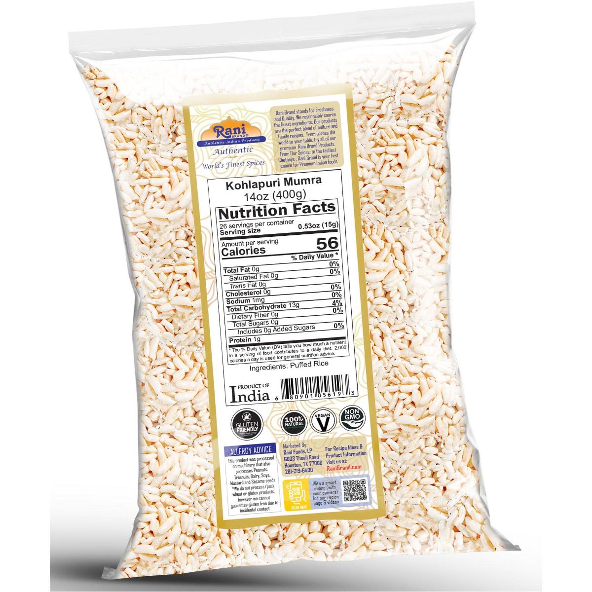 Rani Brand Auténticos Alimentos de la India | Mamra (Arroz Inflado) - Imagen 4