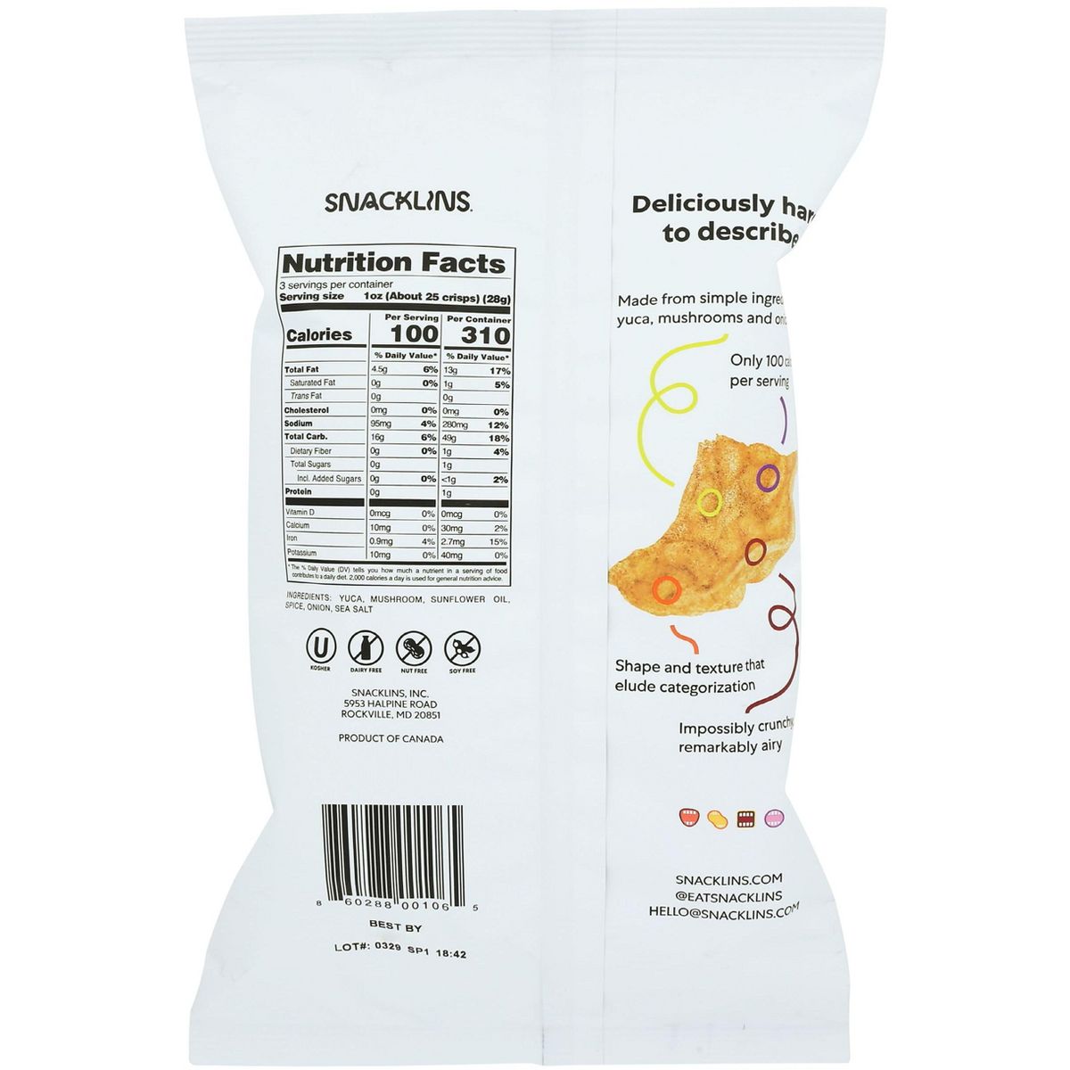 Snacklins Crisps de Plantas Sabor Barbacoa - Caja con 12 - 3 oz - Imagen 4