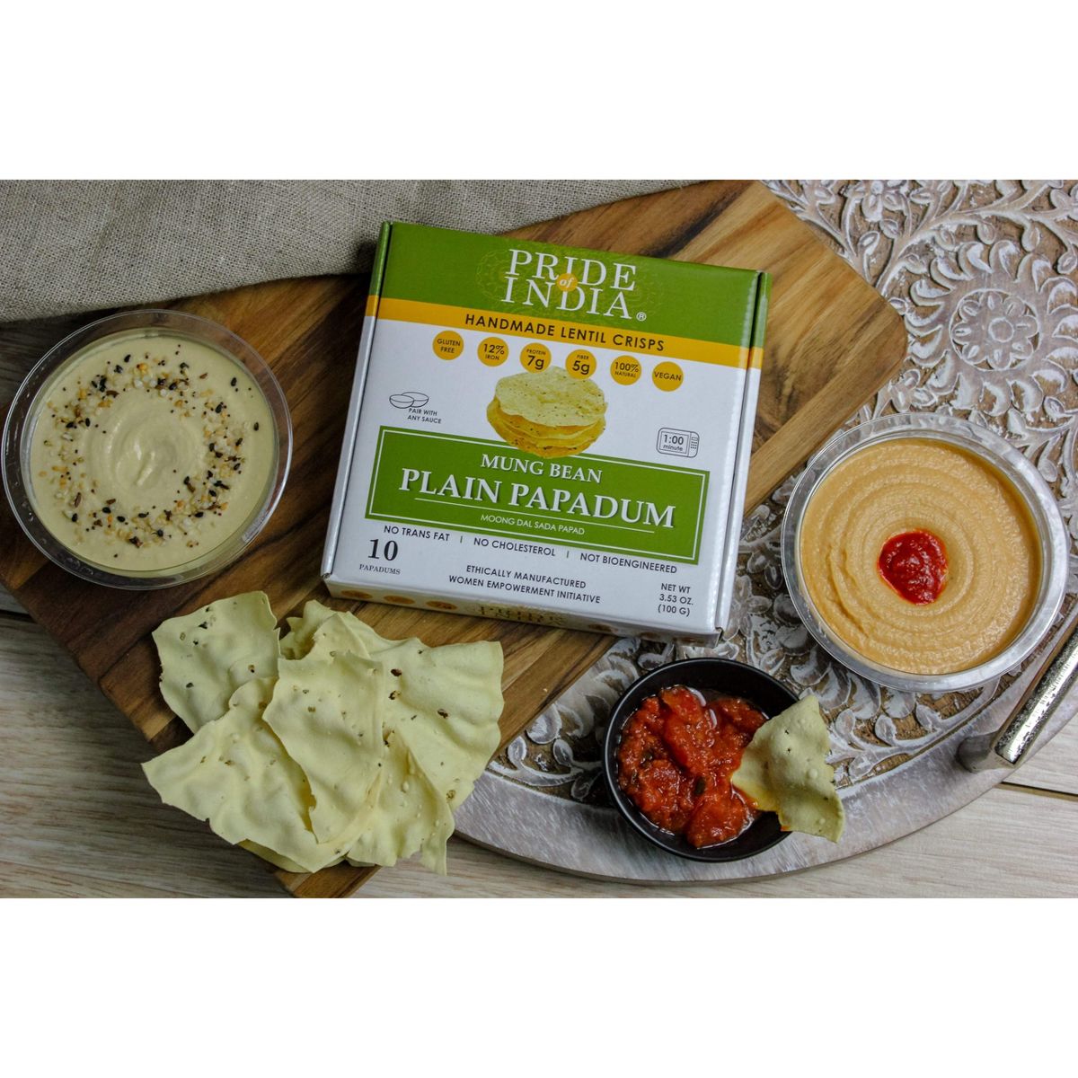 Papadum de Mung Dal Natural PRIDE OF INDIA - Imagen 5