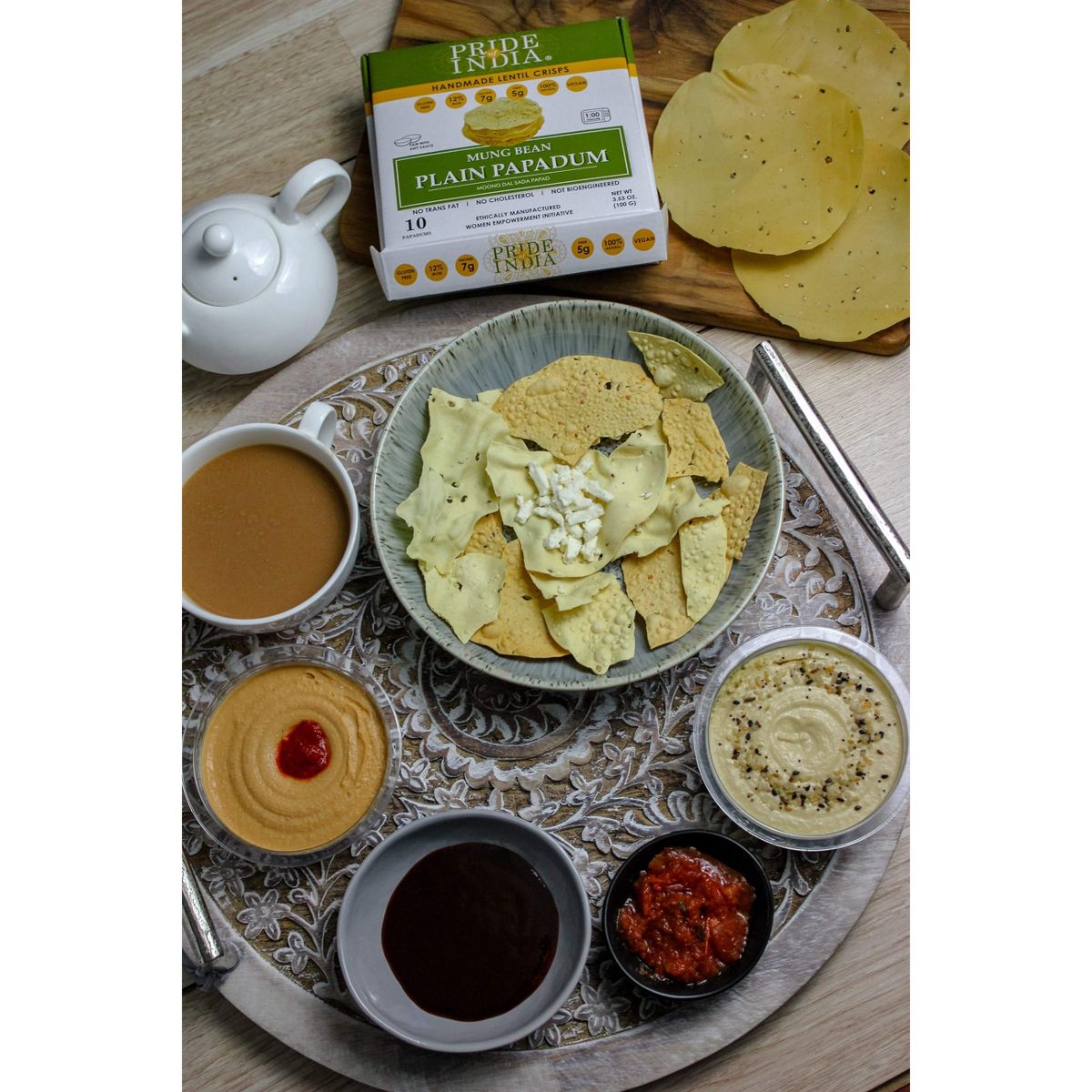 Papadum de Mung Dal Natural PRIDE OF INDIA - Imagen 7