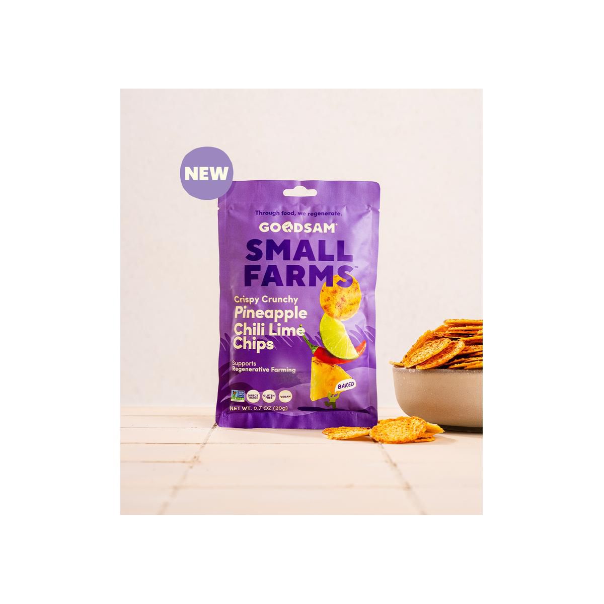 GoodSam, Small Farms, Papas Fritas Crujientes, Piña Chile Lima, 0.7 oz - Imagen 4