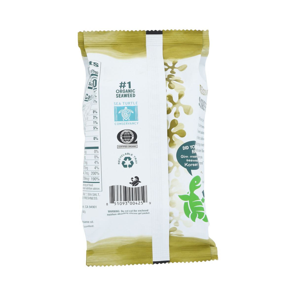 Gimme Organic Snack de Algas con Aceite de Oliva Extra Virgen - Caja con 12/.35 oz - Imagen 4