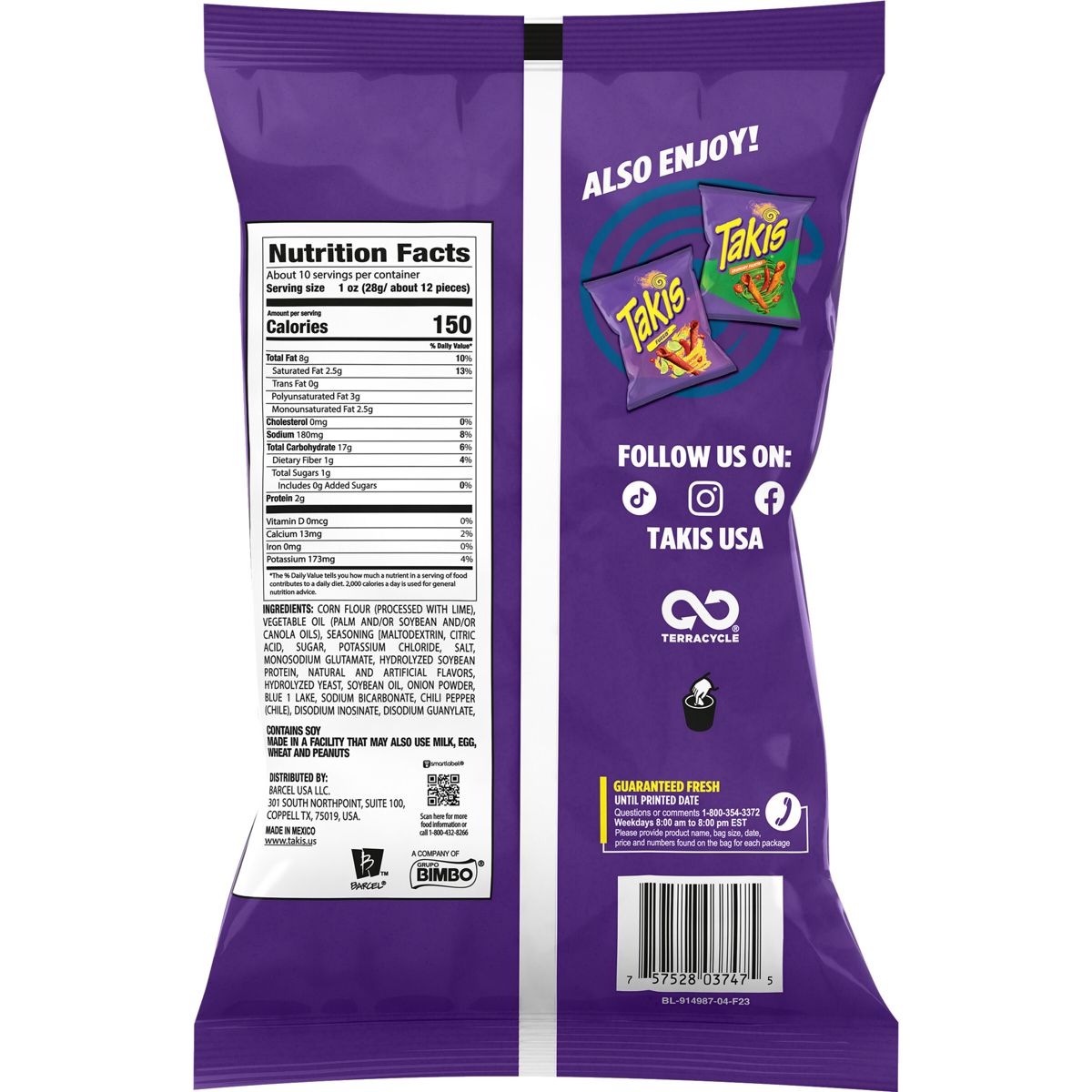 Takis Rolled Blue Heat Tortilla Chips - 9.9 oz - Imagen 3