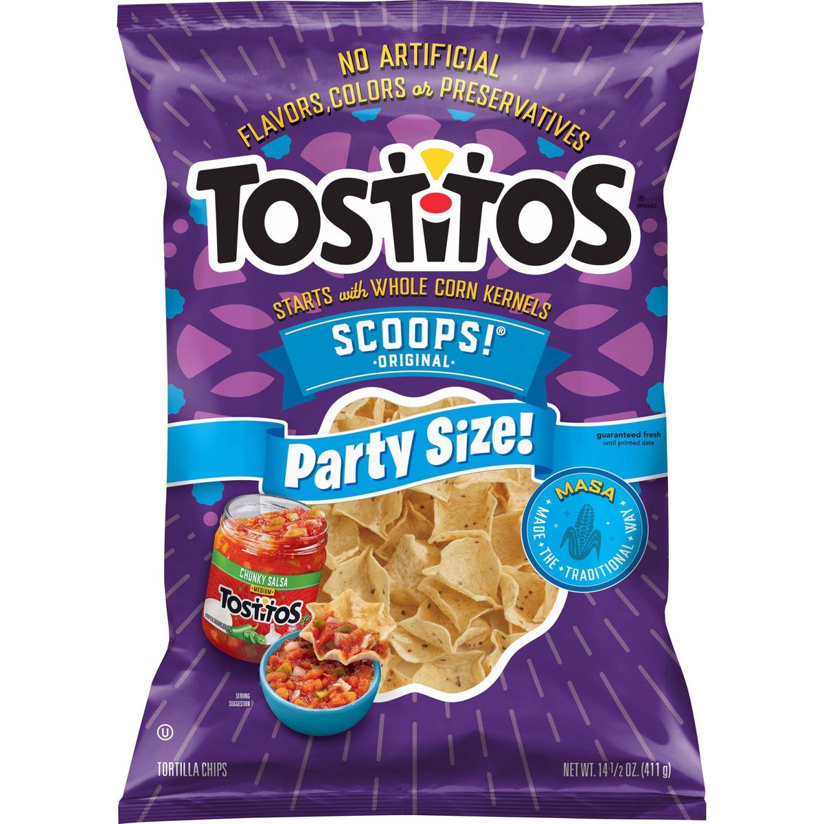 Tostitos Scoops! Totopos de Tortilla Tamaño Fiesta - 14.5 oz
