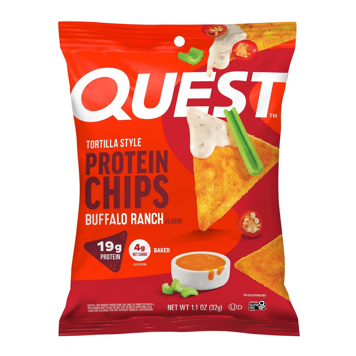 Quest Nutrition Tortilla Style Protein Chips - Salsa Buffalo Ranch