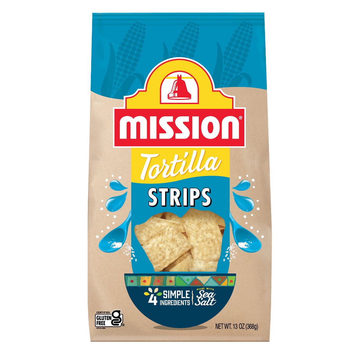 Totopos de Maíz Blanco Mission Strips - 11 oz