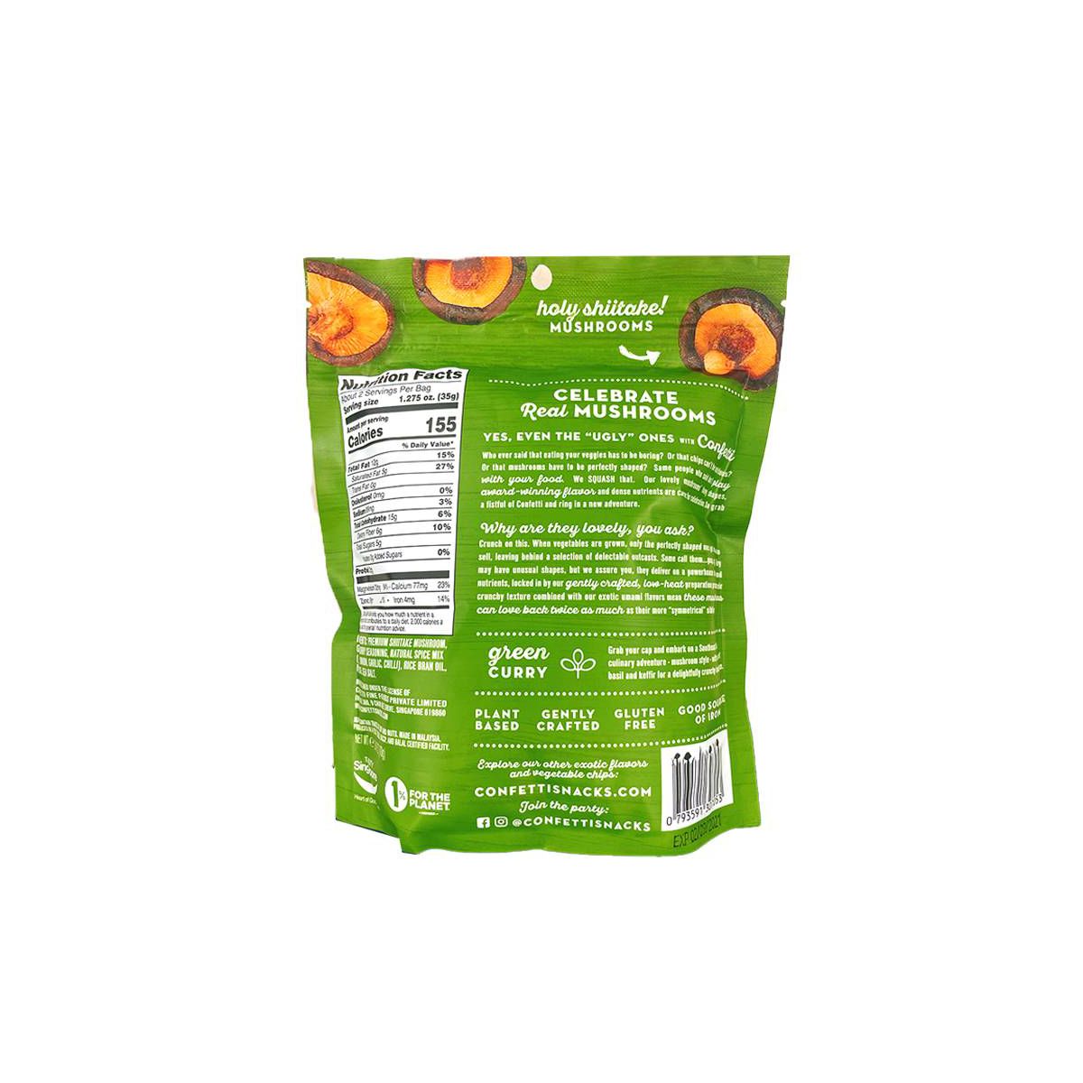 Papas Fritas Confetti Sabor Curry Verde y Champiñones - Caja con 12/2.46 oz - Imagen 4