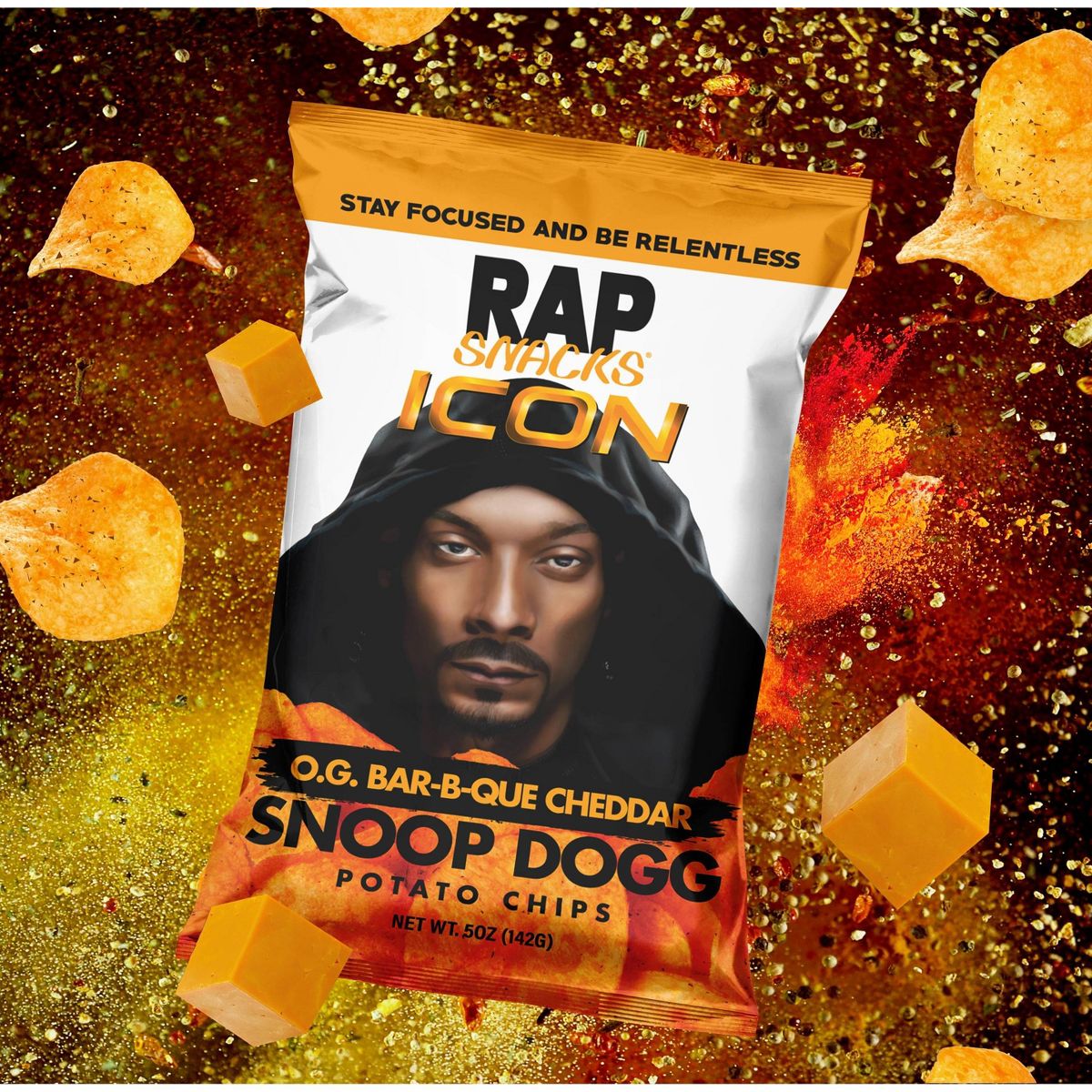 Papas Fritas Sabor Barbacoa y Cheddar Rap Snacks - Snoop Dogg - 5 oz - Imagen 4