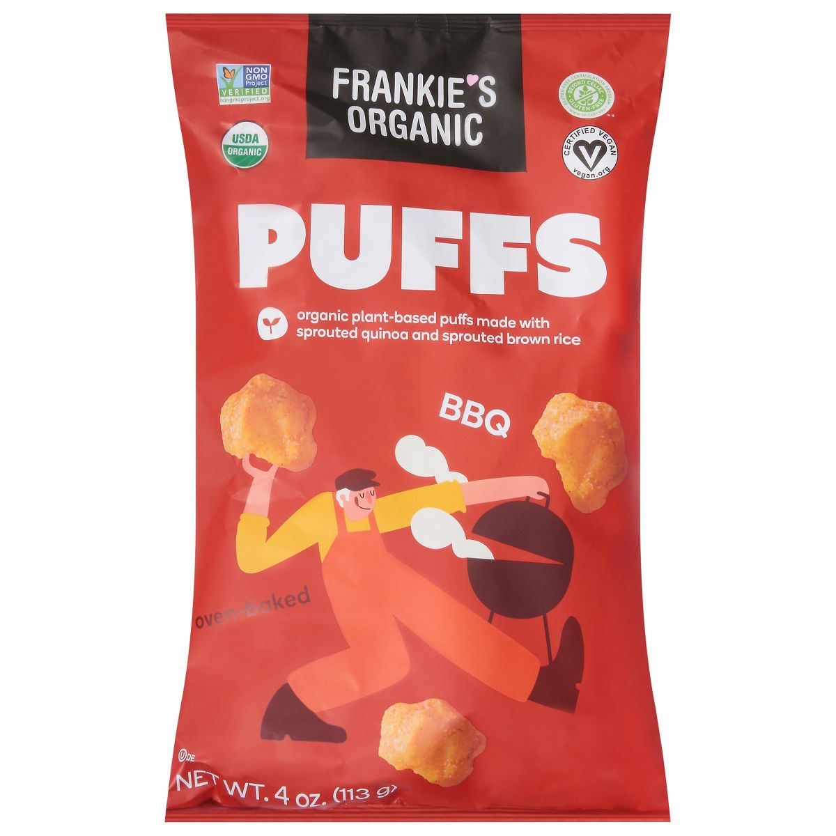 Frankie's Organic Puffs BBQ - Paquete de 12 - 4 oz - Imagen 2