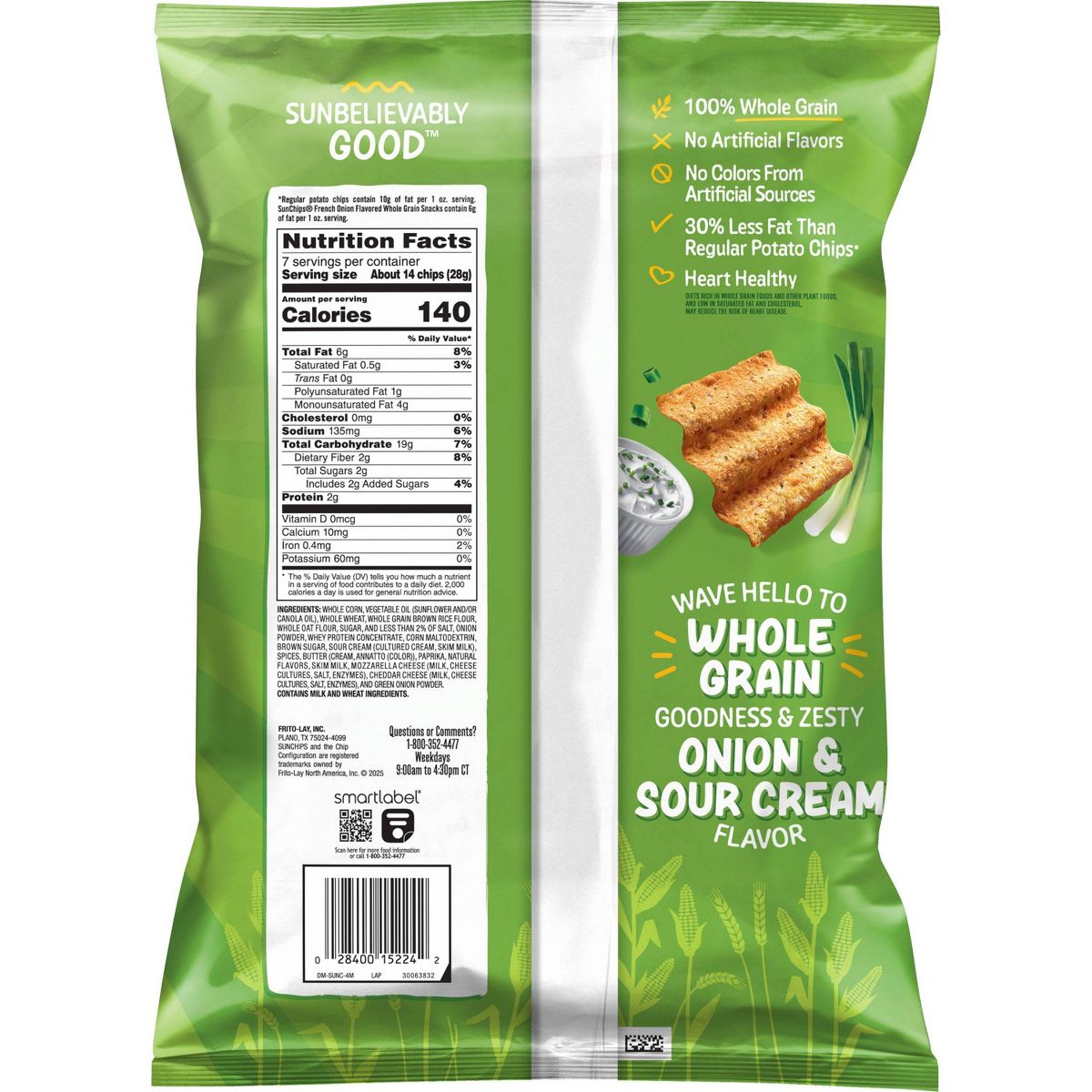 SunChips Sabor Cebolla Francesa Papillas de Grano Entero - 7 oz - Imagen 3