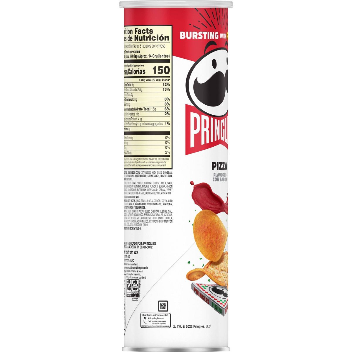Pringles Papas Fritas Sabor Pizza - 5.5 oz - Imagen 9