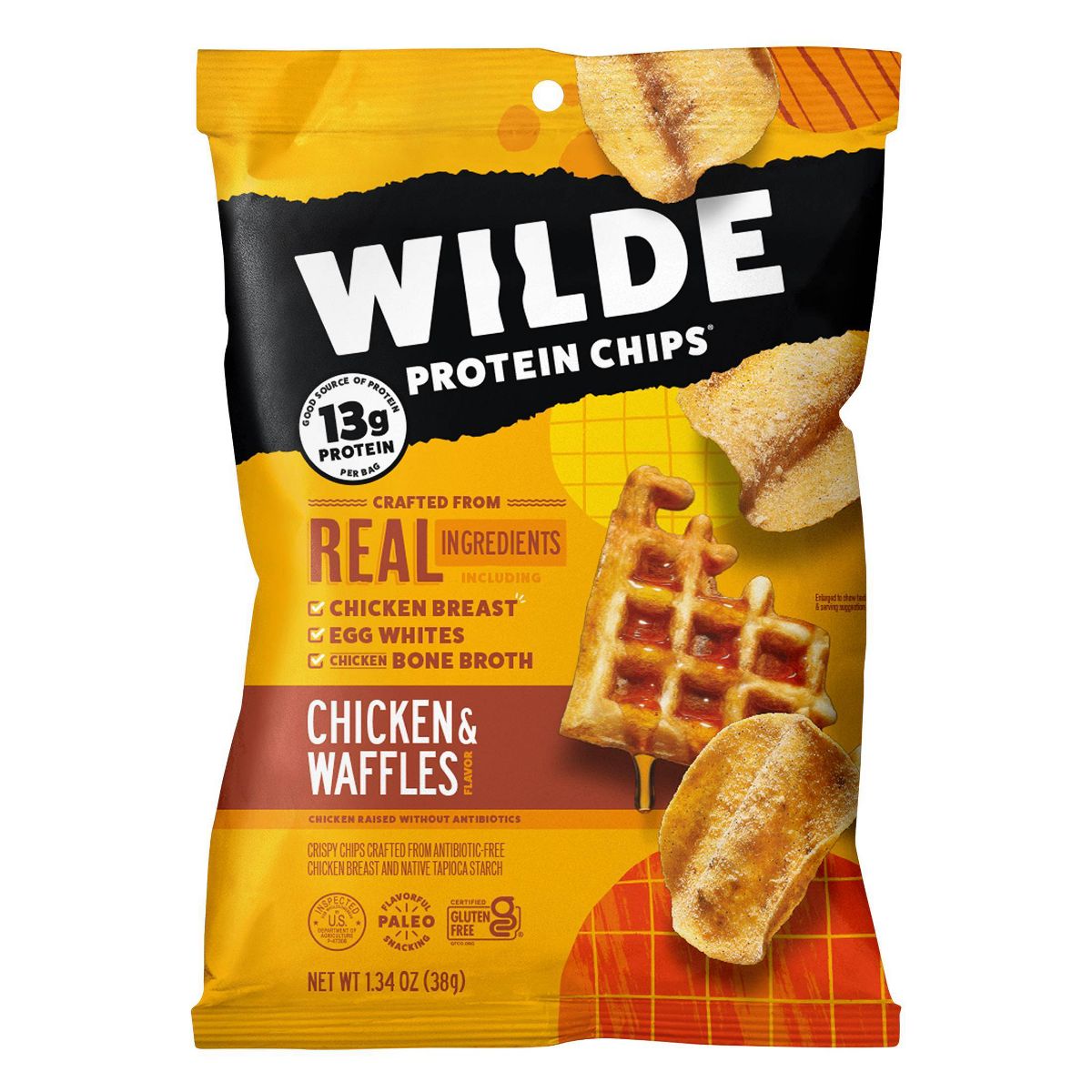 WILDE Papas con Proteína 13g - Sabor Pollo y Waffles - Paquete con 4 - Imagen 4
