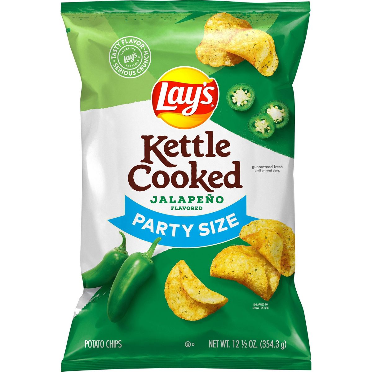 Lay's Papas Fritas Cocidas en Aceite Jalapeño Tamaño Fiesta - 14 oz