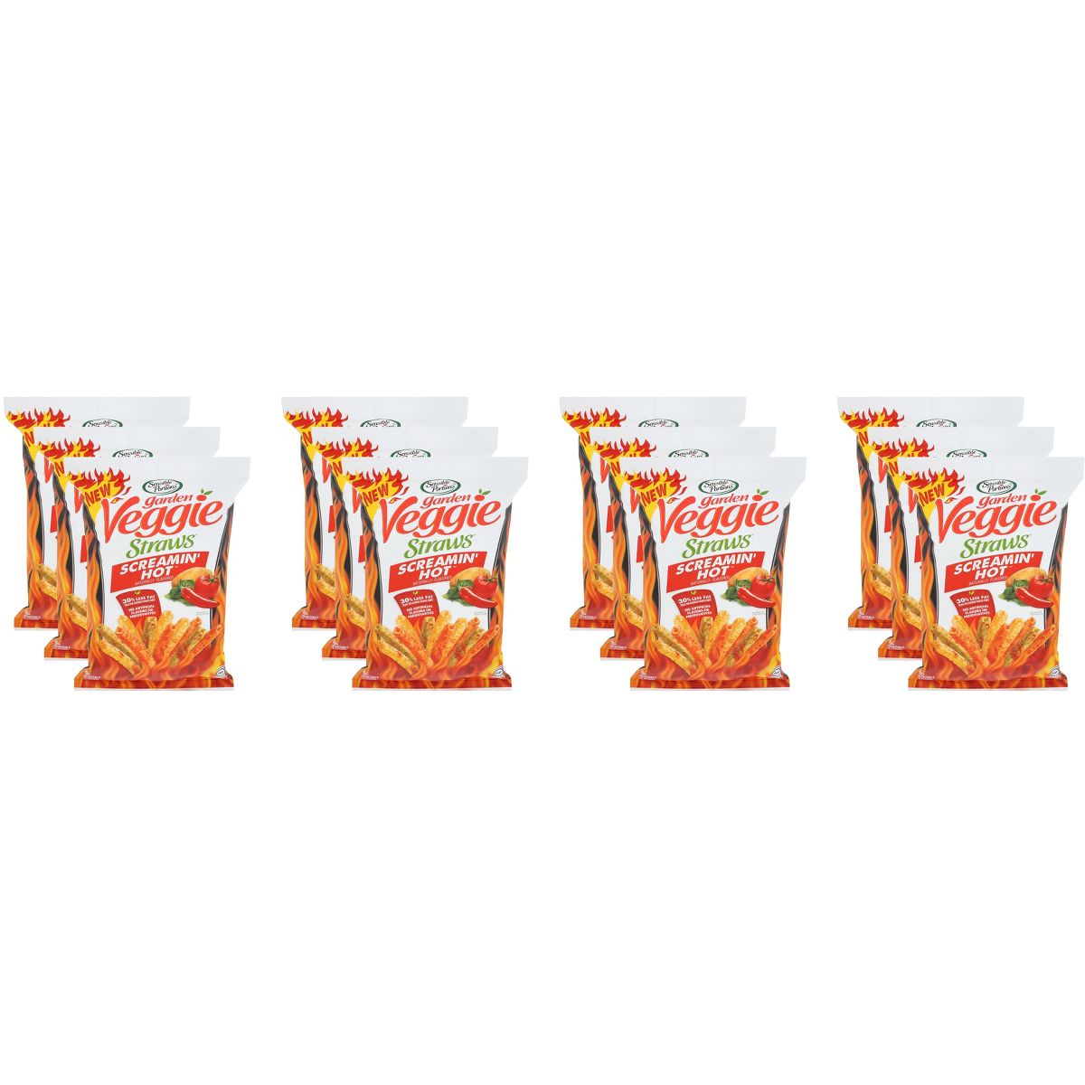 Sensible Portions Screamin Hot Garden Veggie Straws - Caja de 12 - 4.25 oz - Imagen 2