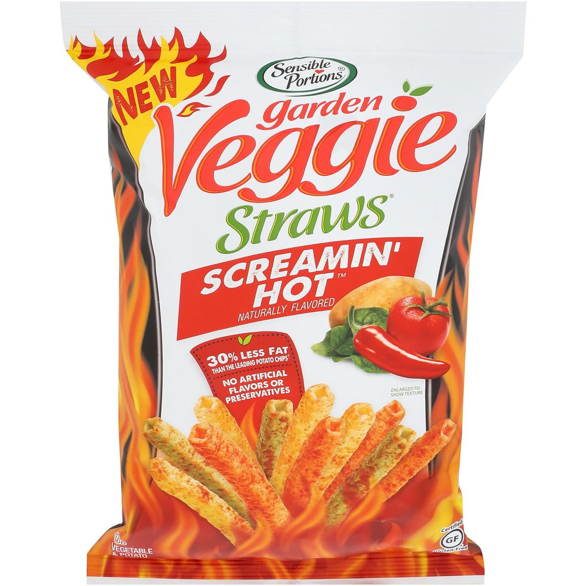 Sensible Portions Screamin Hot Garden Veggie Straws - Caja de 12 - 4.25 oz - Imagen 3