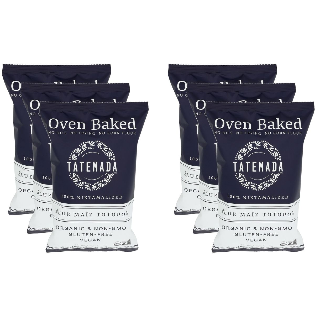 Totopos de Maíz Azul Horneados Tatemada - Caja con 6 - 250 g - Imagen 2