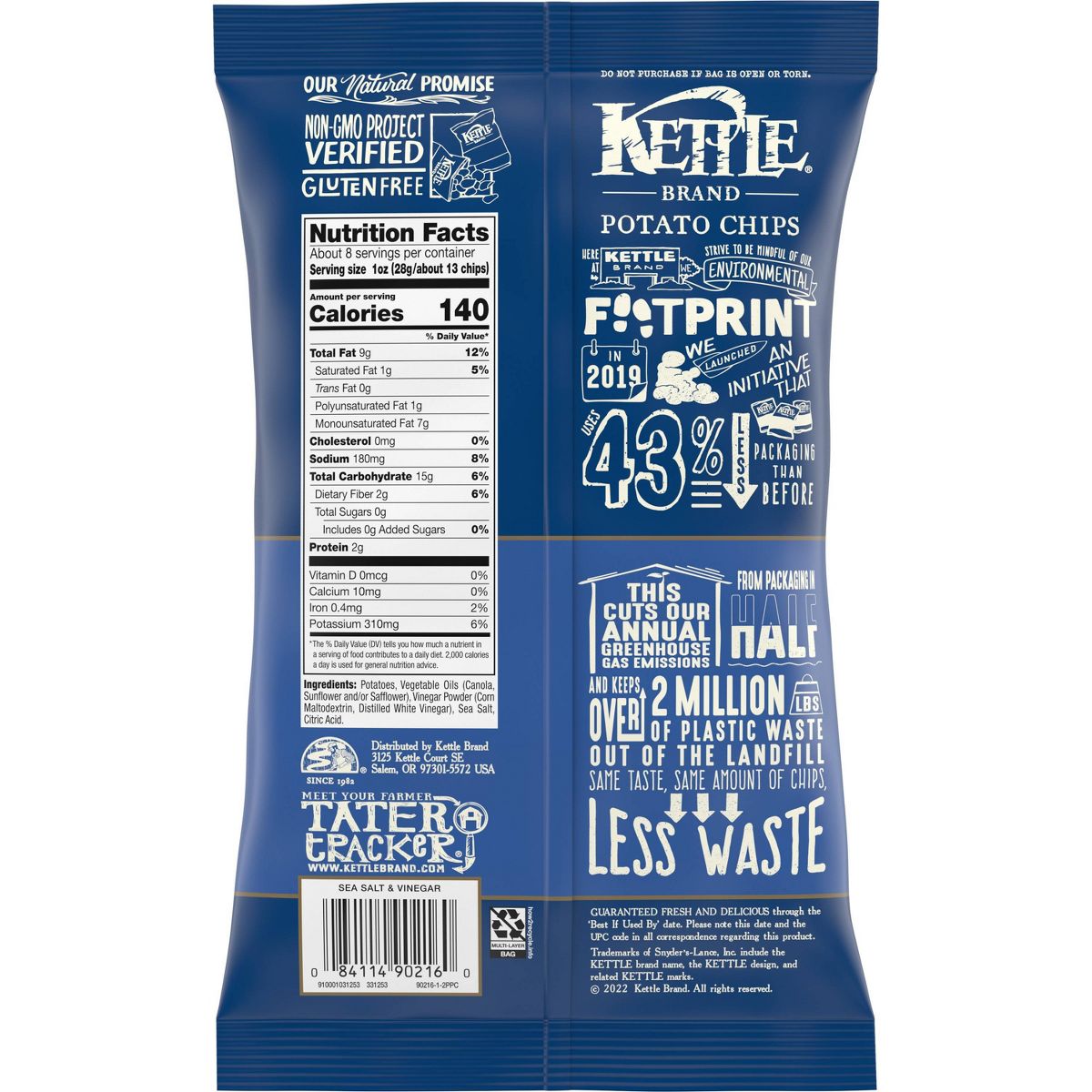 Papas Fritas Kettle Brand Sabor Sal de Mar y Vinagre - 7.5 oz - Imagen 6