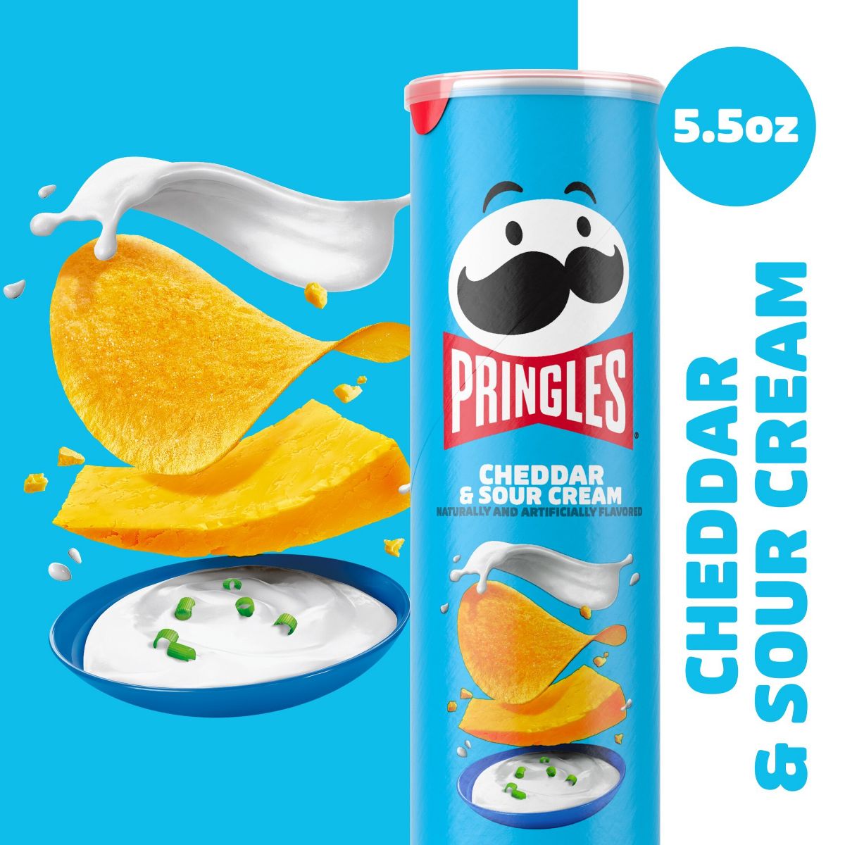 Pringles Papas Fritas Sabor Queso Cheddar y Crema Agria - 5.5 oz - Imagen 4