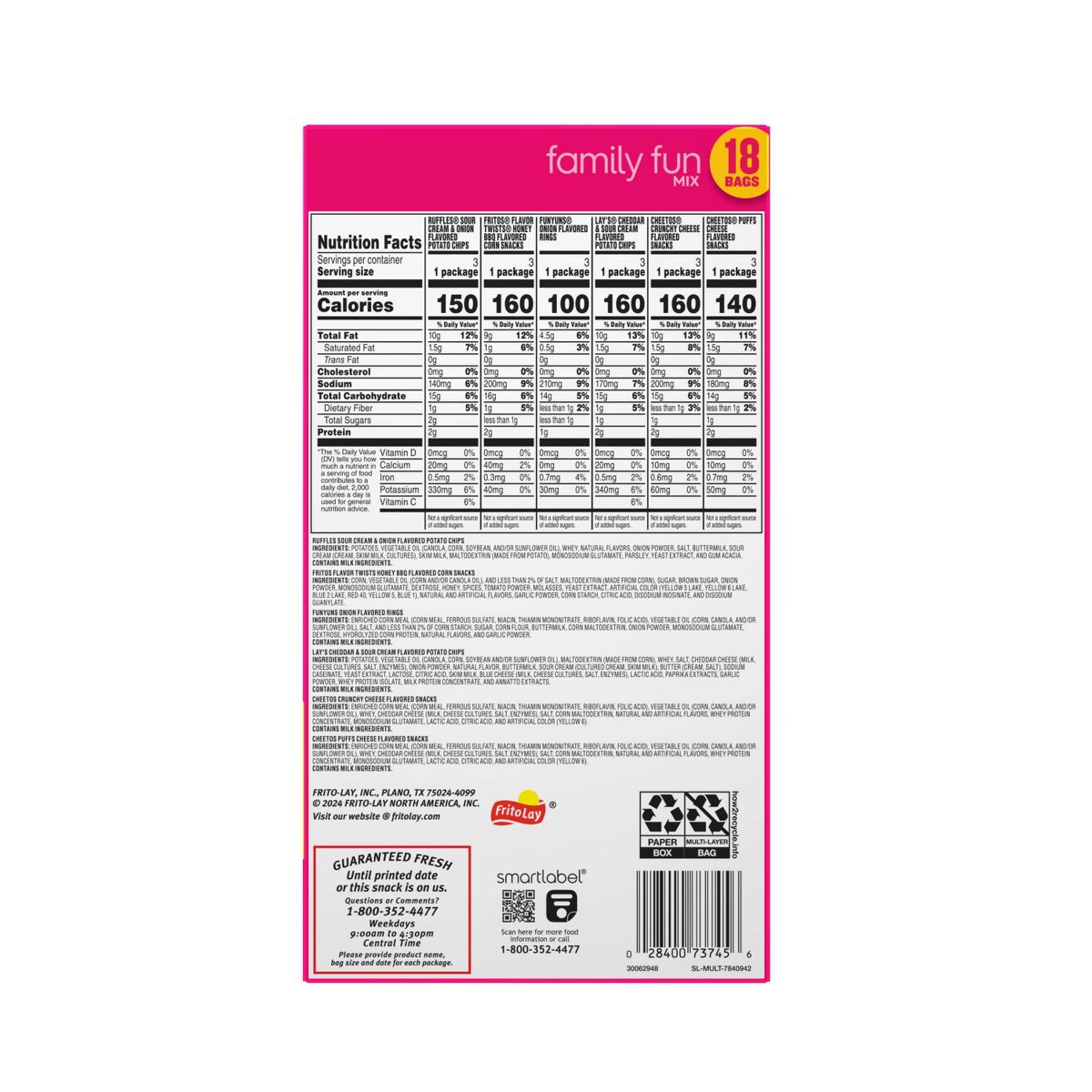 Frito-Lay Mix de Snacks para Toda la Familia - 18ct - Imagen 9