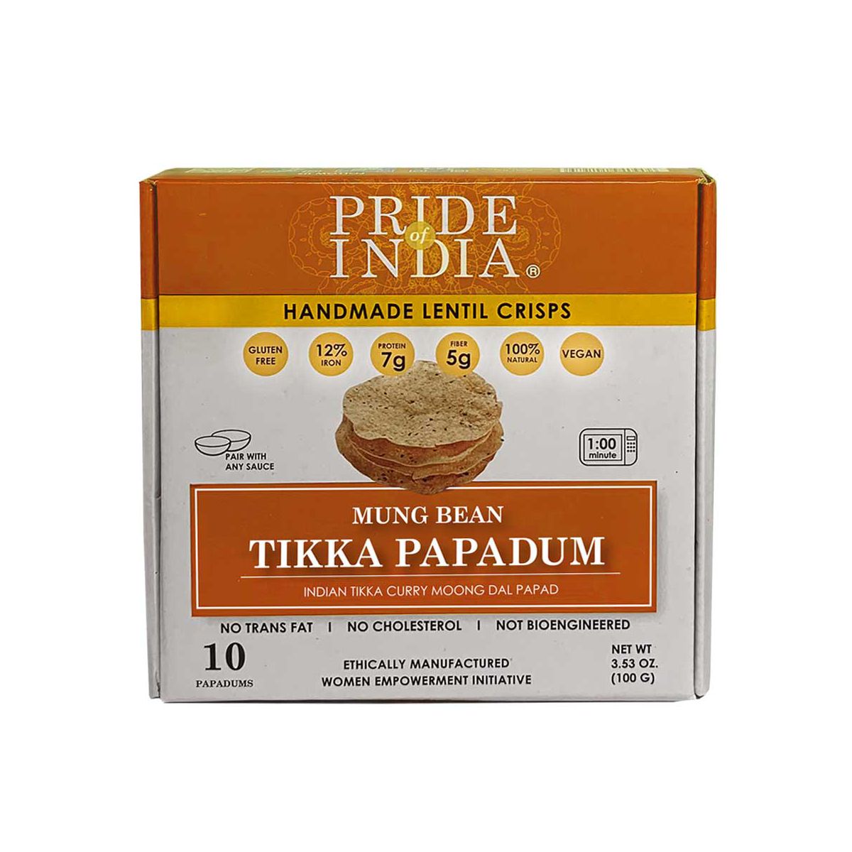 Papadum de Frijol Mungo Tikka Curry PRIDE OF INDIA - Imagen 3