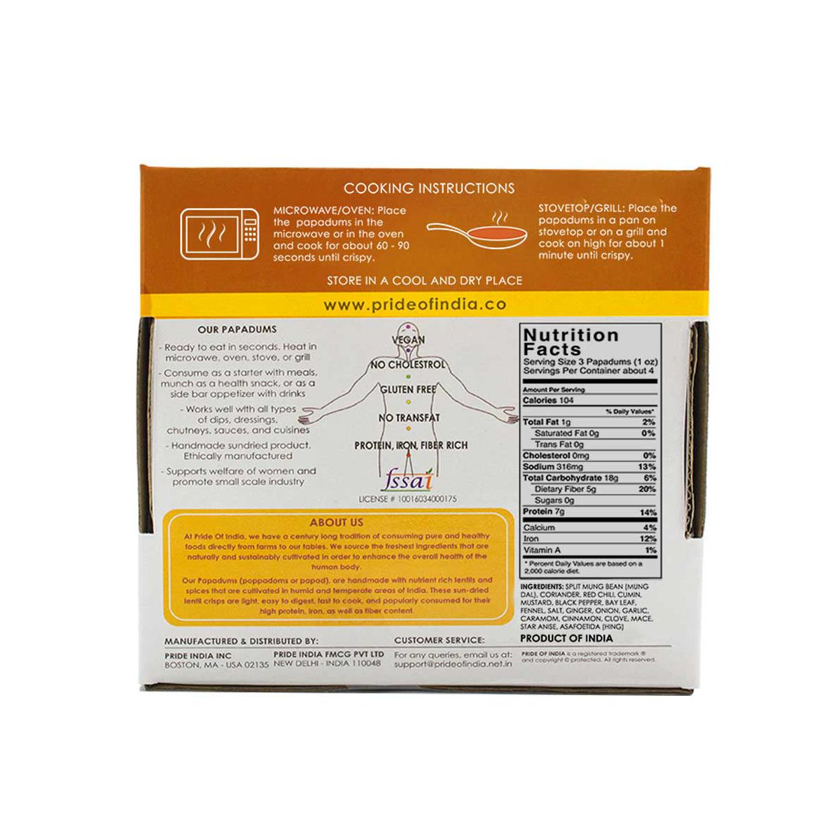 Papadum de Frijol Mungo Tikka Curry PRIDE OF INDIA - Imagen 4