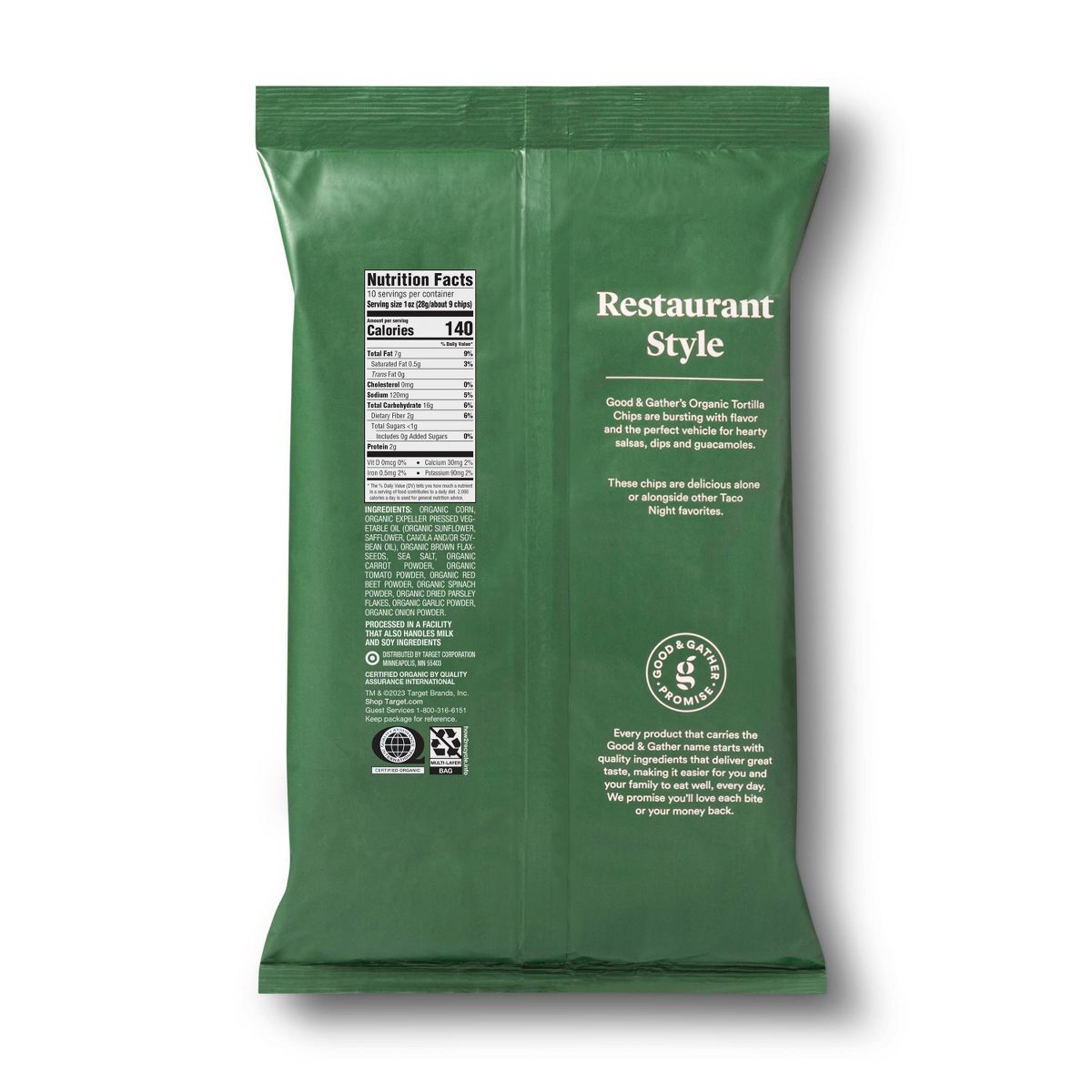 Totopos de Tortilla de Vegetales Orgánicos - 10 oz - Good & Gather™ - Imagen 3