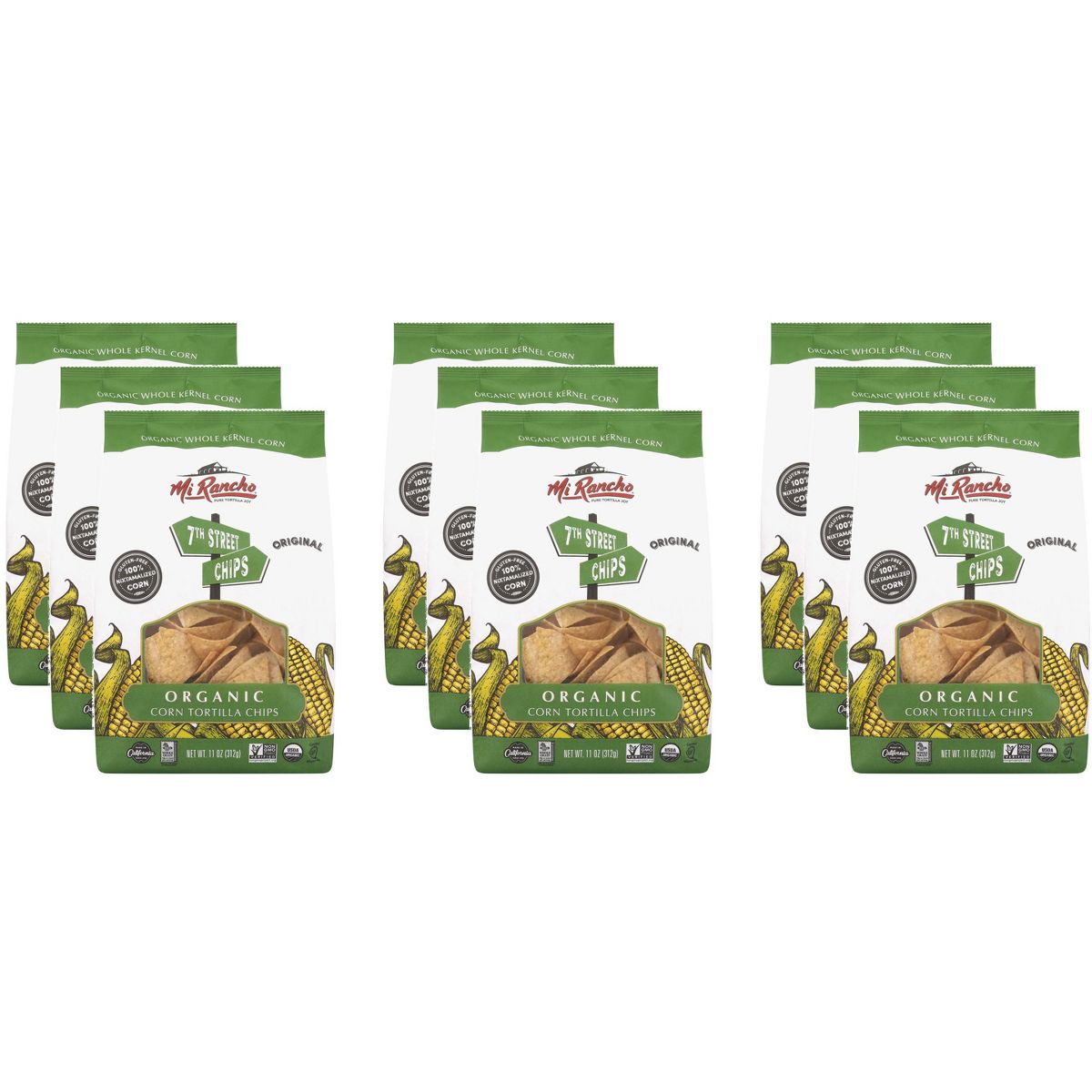 Totopos Originales Orgánicos Mi Rancho - Paquete de 9 - 11 oz