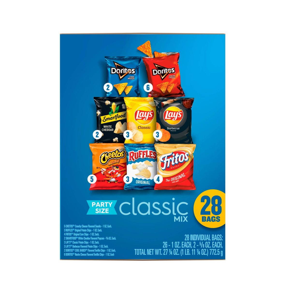 Frito-Lay Snacks Classic Mix Party Size Paquete de Variedad – 28ct/27.25oz - Imagen 10