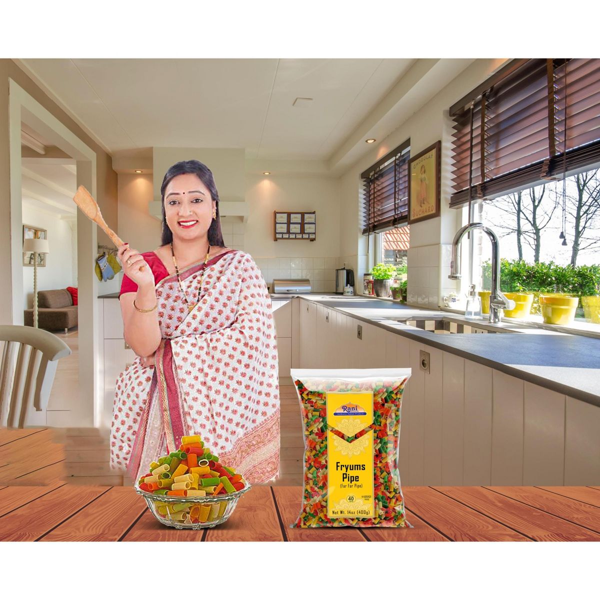 Far Far / Fryums (Forma Redonda/Tubo) - Marca Rani Productos Auténticos de la India - Imagen 3