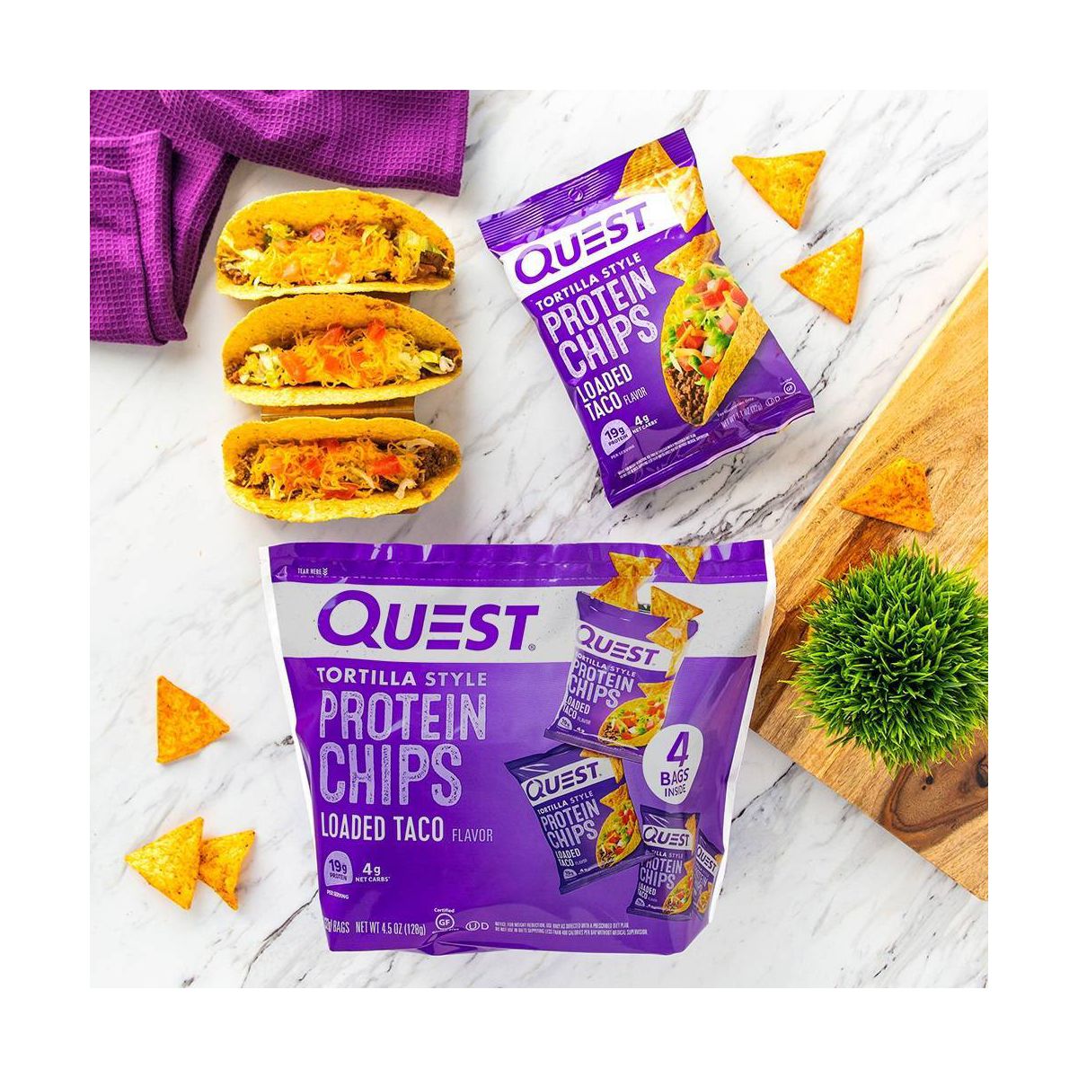 Quest Nutrition Tortilla Style Protein Chips - Sabor Taco Cargado - Imagen 7