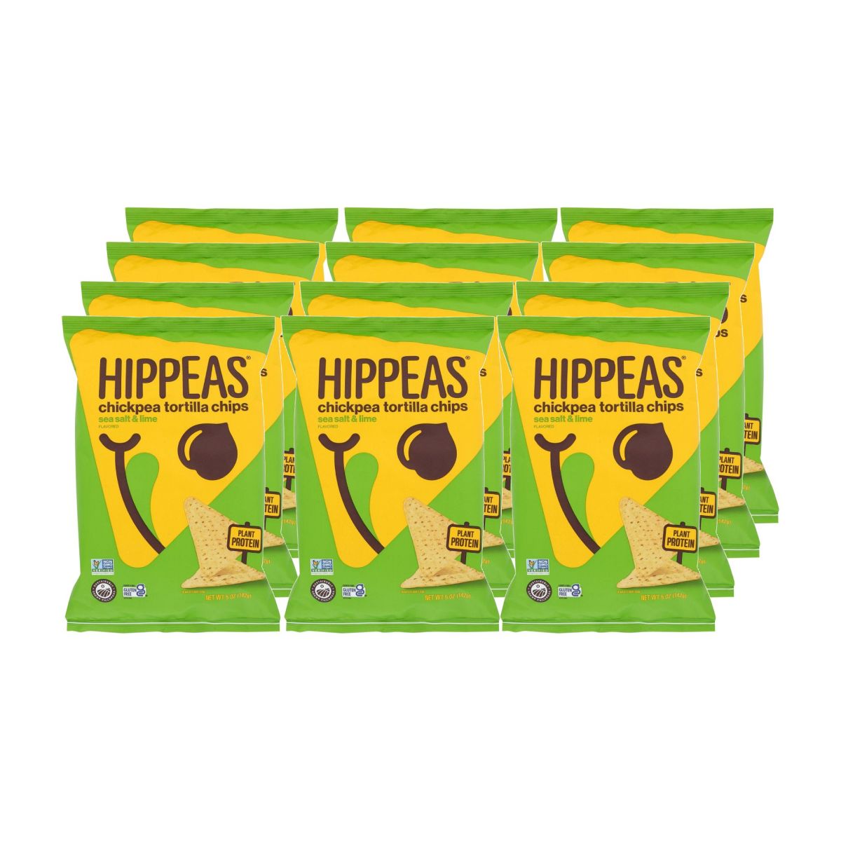Hippeas Totopos de Garbanzo con Sal de Mar y Lima - Caja con 12/5 oz
