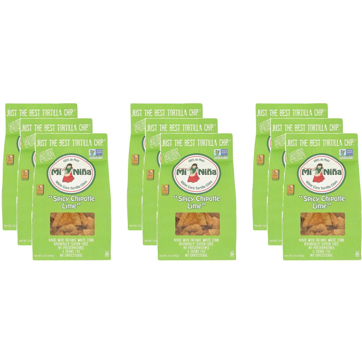 Totopos Mi Nina Sabor Chipotle y Lima Picantes - Caja con 9 - 12 oz - Imagen 2
