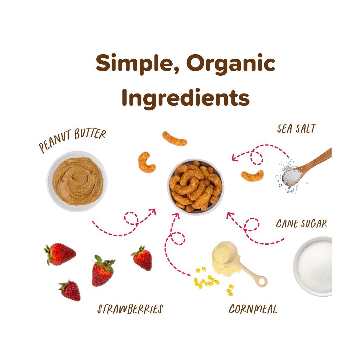 Puffworks Orgánico de Fresa PB&J Bolitas de Mantequilla de Maní (Paquete de 6 bolsas de 1.2 oz) - Imagen 6