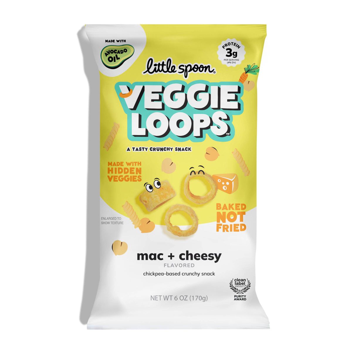 Little Spoon Mac & Cheese Chickpea Veggie Loop Snacks para Niños - 6 oz - Imagen 2