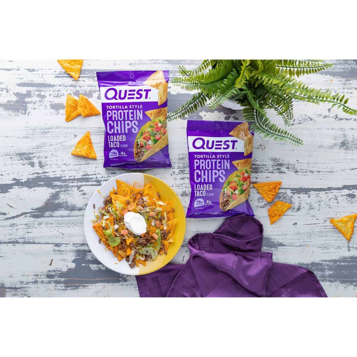 Quest Nutrition Tortilla Style Protein Chips - Sabor Taco Cargado - Imagen 3