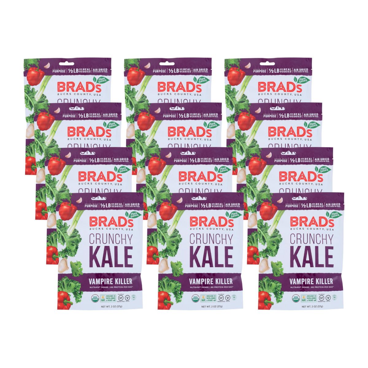 Brad's Raw Crunchy Kale Vampire Killer - Caja con 12/2 oz