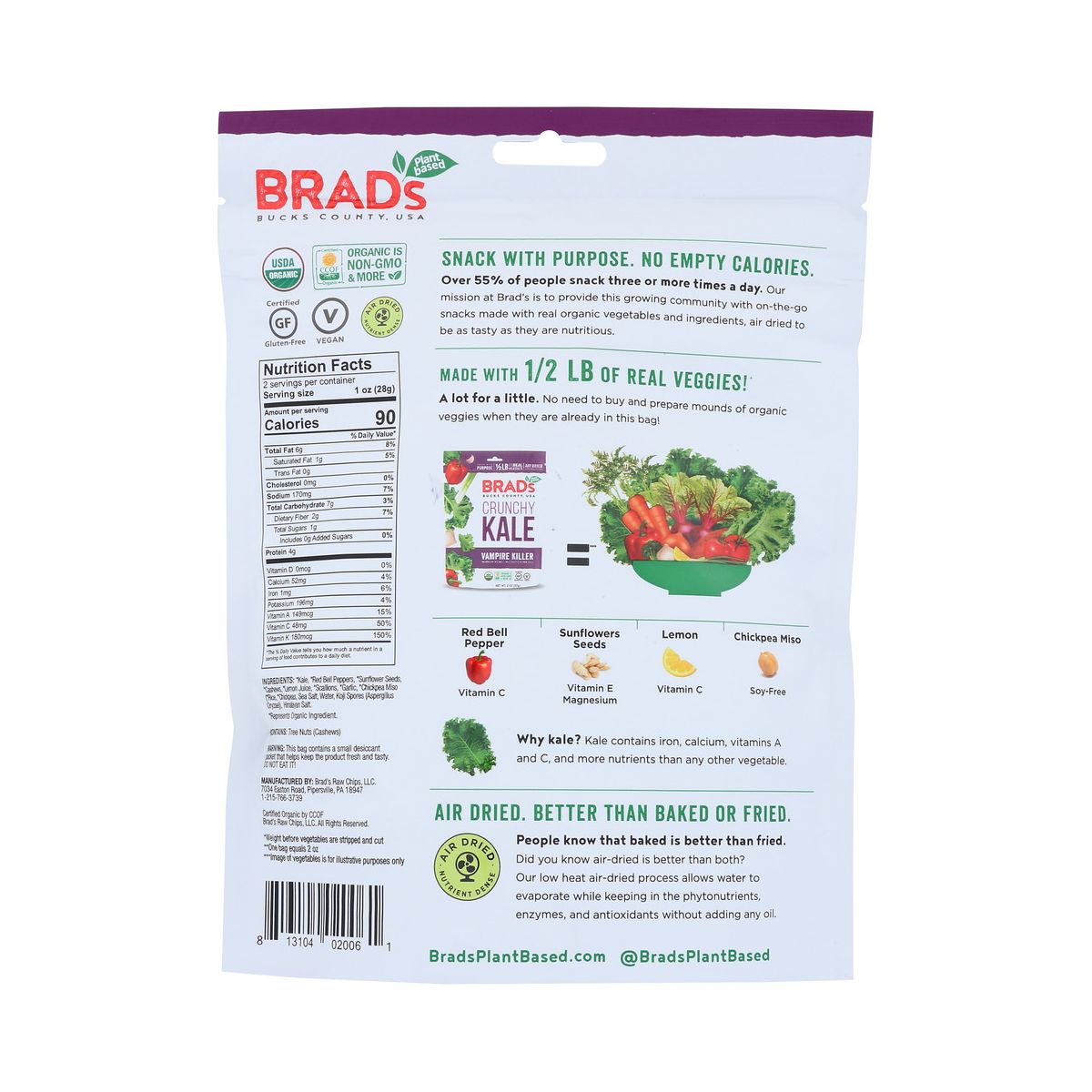 Brad's Raw Crunchy Kale Vampire Killer - Caja con 12/2 oz - Imagen 4