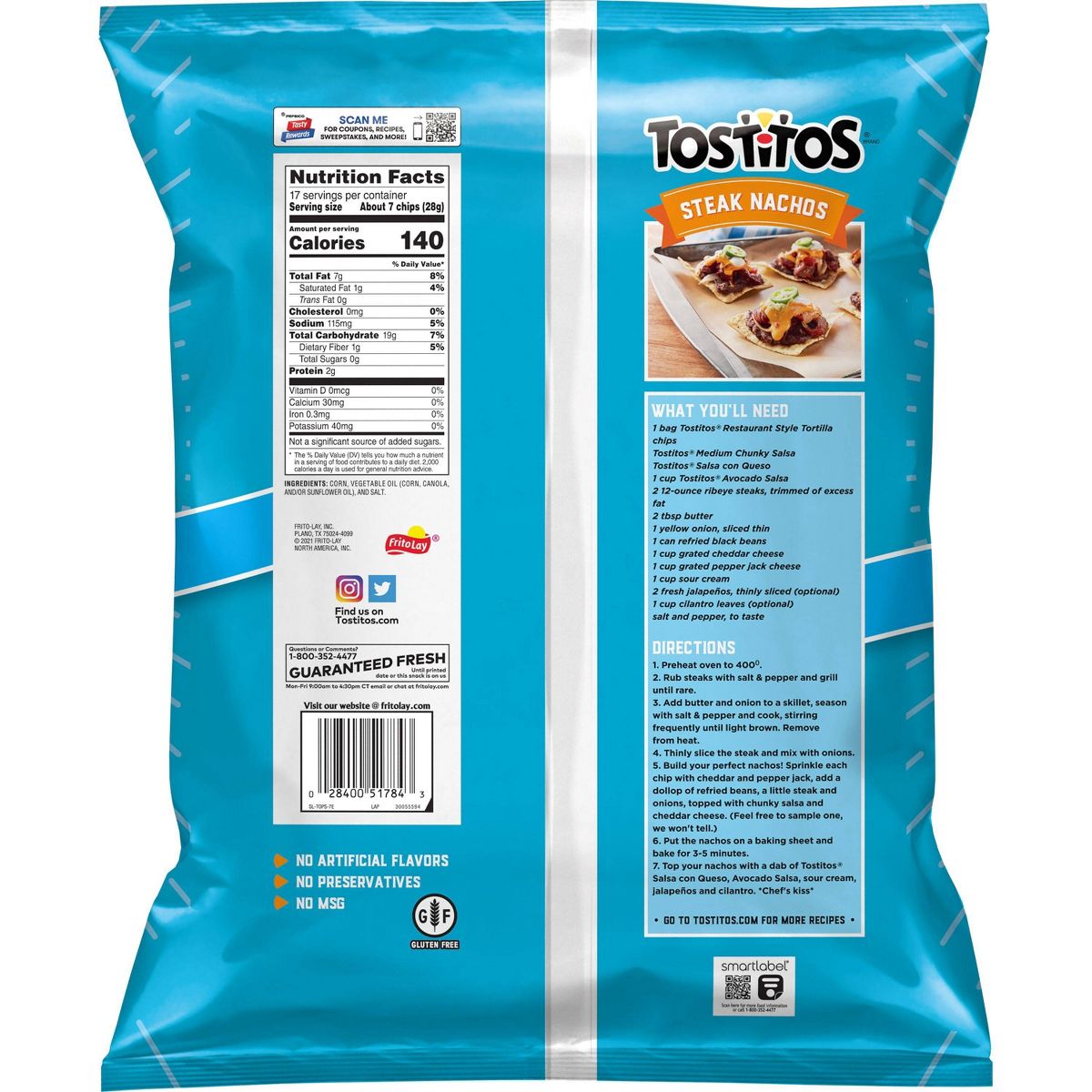 Tostitos Original Estilo Restaurante Tamaño Fiesta Tortilla Chips - 17 oz - Imagen 3