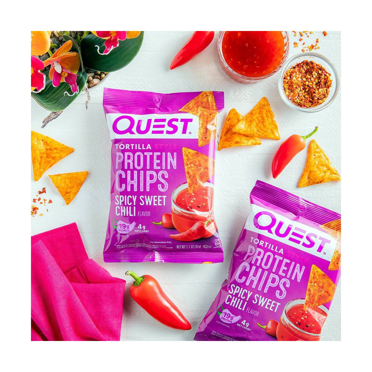 Quest Nutrition Tortilla Style Protein Chips - Spicy Sweet Chili - Imagen 5