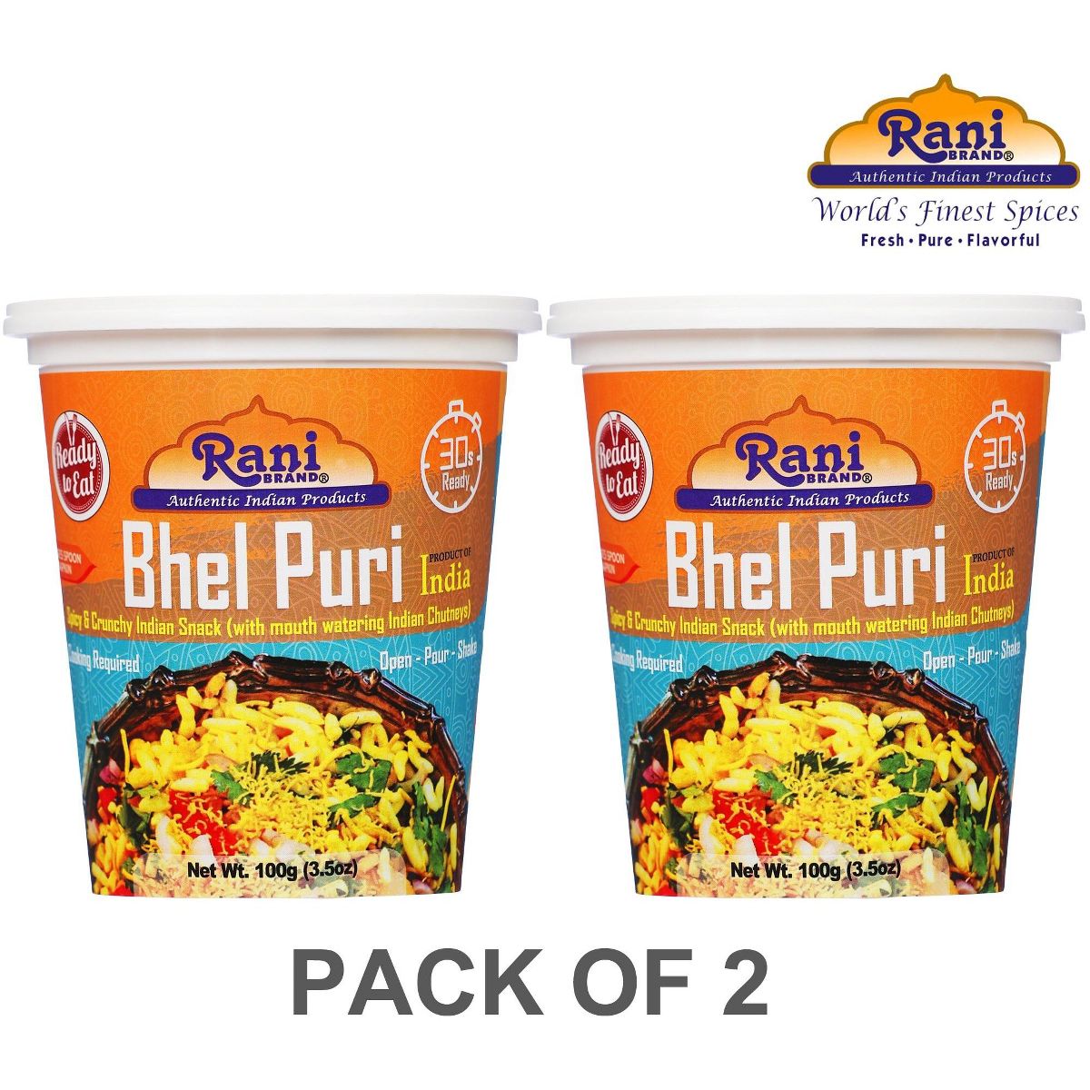 Rani Brand Authentic Indian Foods | Bhel Puri Cup Sabor Natural - Imagen 4