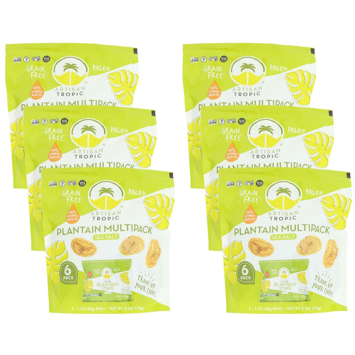 Artisan Tropic Chips de Plátano con Sal de Mar - Caja de 6/6 oz