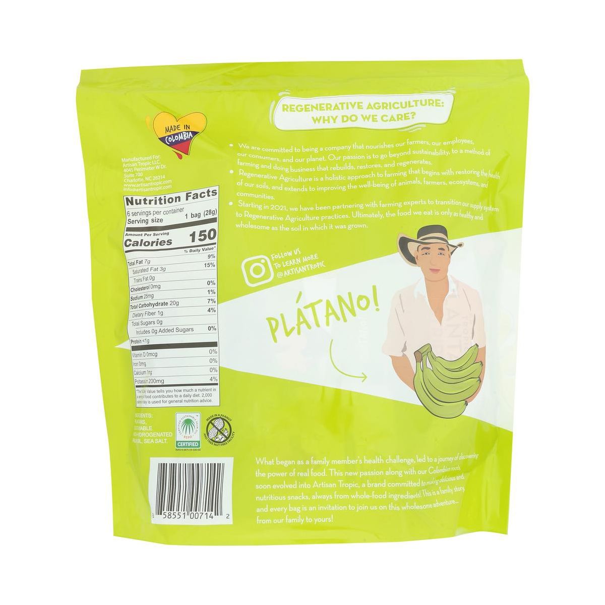 Artisan Tropic Chips de Plátano con Sal de Mar - Caja de 6/6 oz - Imagen 4