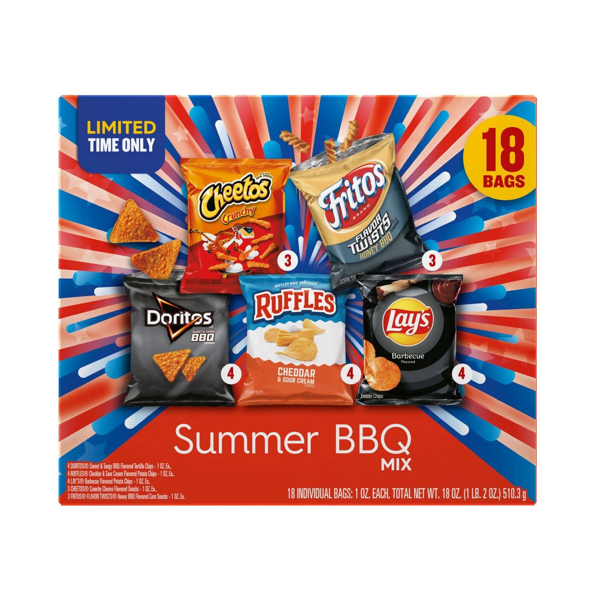 Frito-Lay Mezcla de BBQ de Verano Variedad de Botanas - 18ct - Imagen 11