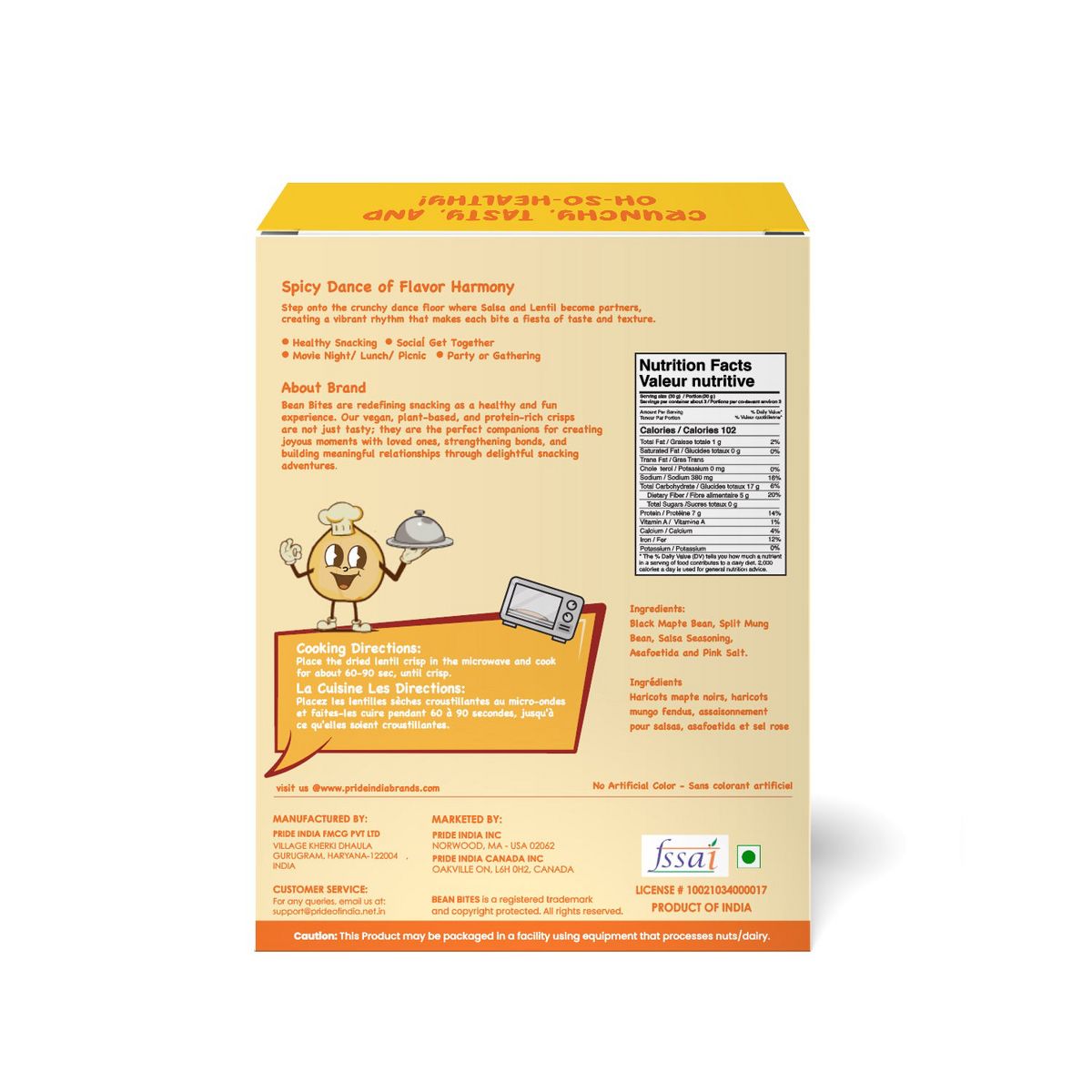Bean Bites Salsa Mexicano Crujiente de Lenteja - Imagen 3